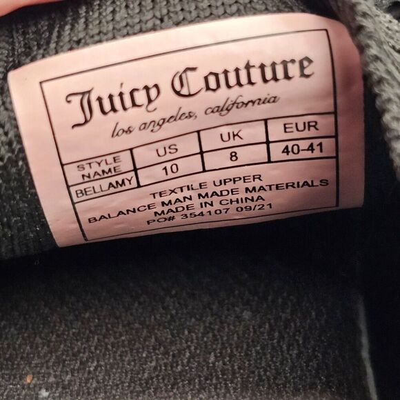 JUICY COUTURE Sneakers Womens Size 10 Bellamy Black Rhinestone Shoes Walking - Picture 12 of 12